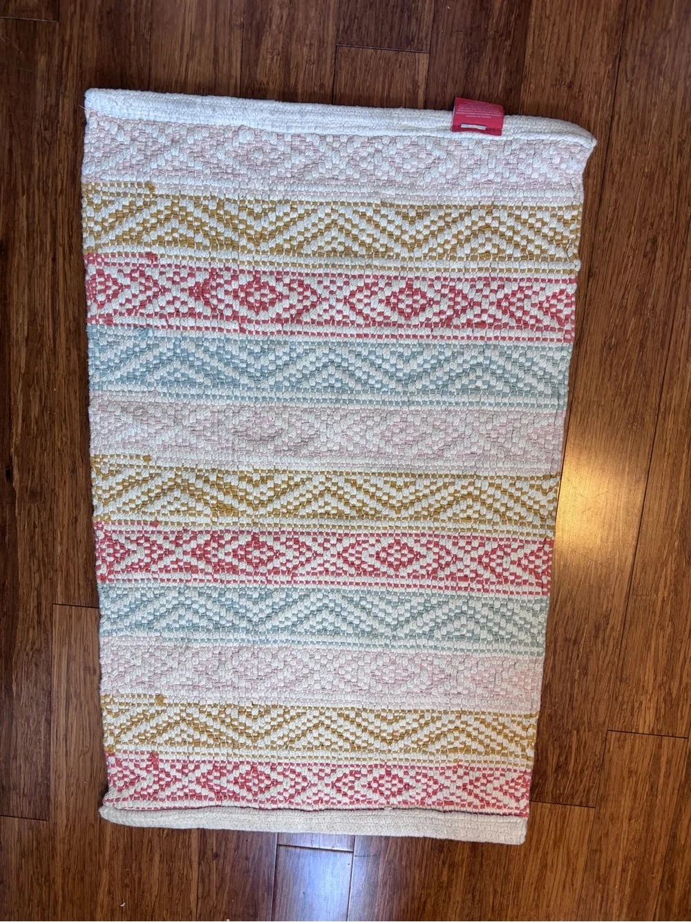 Opalhouse Pastel Pink, Mustard & Cream Woven Cotton Rug
